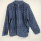 Fair Isle Women's Fleece Jacket XL Blue Nordic Full Zip Pockets Made Jordan