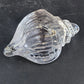 Clear Art Glass Conch Shell Paperweight Hand Blown Nautical Murano Style Decor