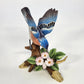 Andrea by Sadek Bluebird Figurine Pink Flowers Porcelain #6303 Japan 7" Vintage