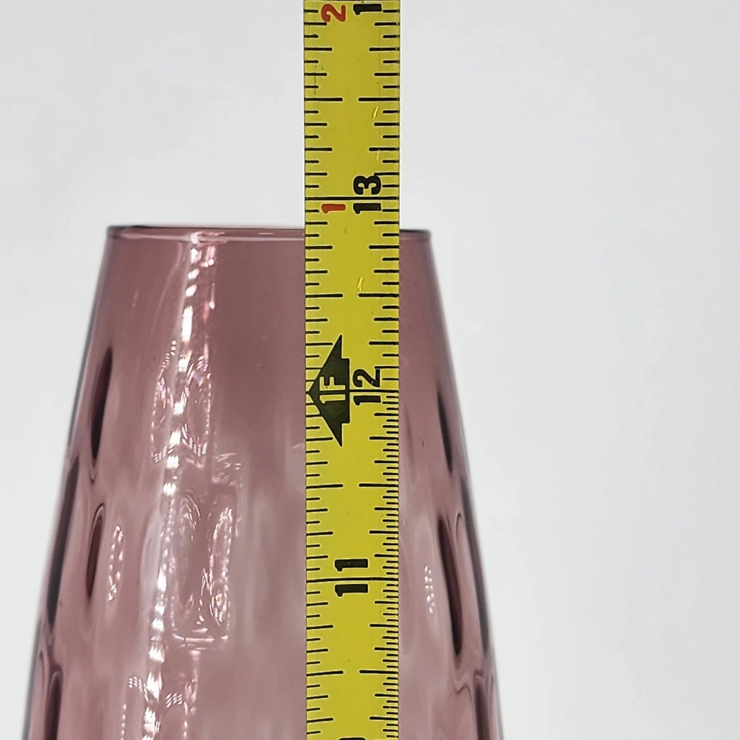 Empoli Purple Amethyst Art Glass Vase Diamond Optic MCM Italian Glass Vintage