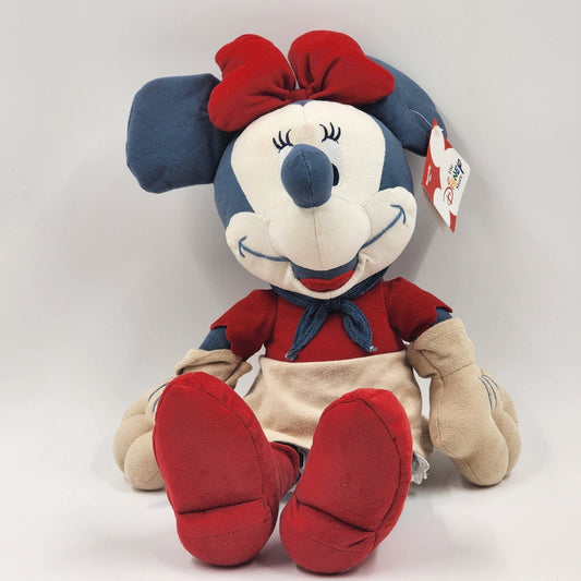 Walt Disney Indian Summer Minnie Mouse Plush Stuffed Toy Cowgirl Red Ribbon 15"