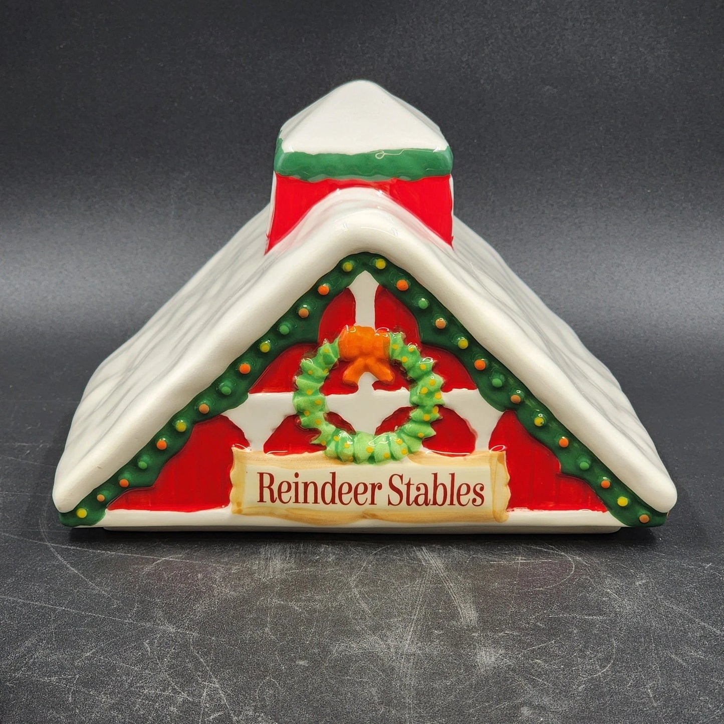 Cheryl's Cookies Cookie Jar Reindeer Stables Certified International Christmas