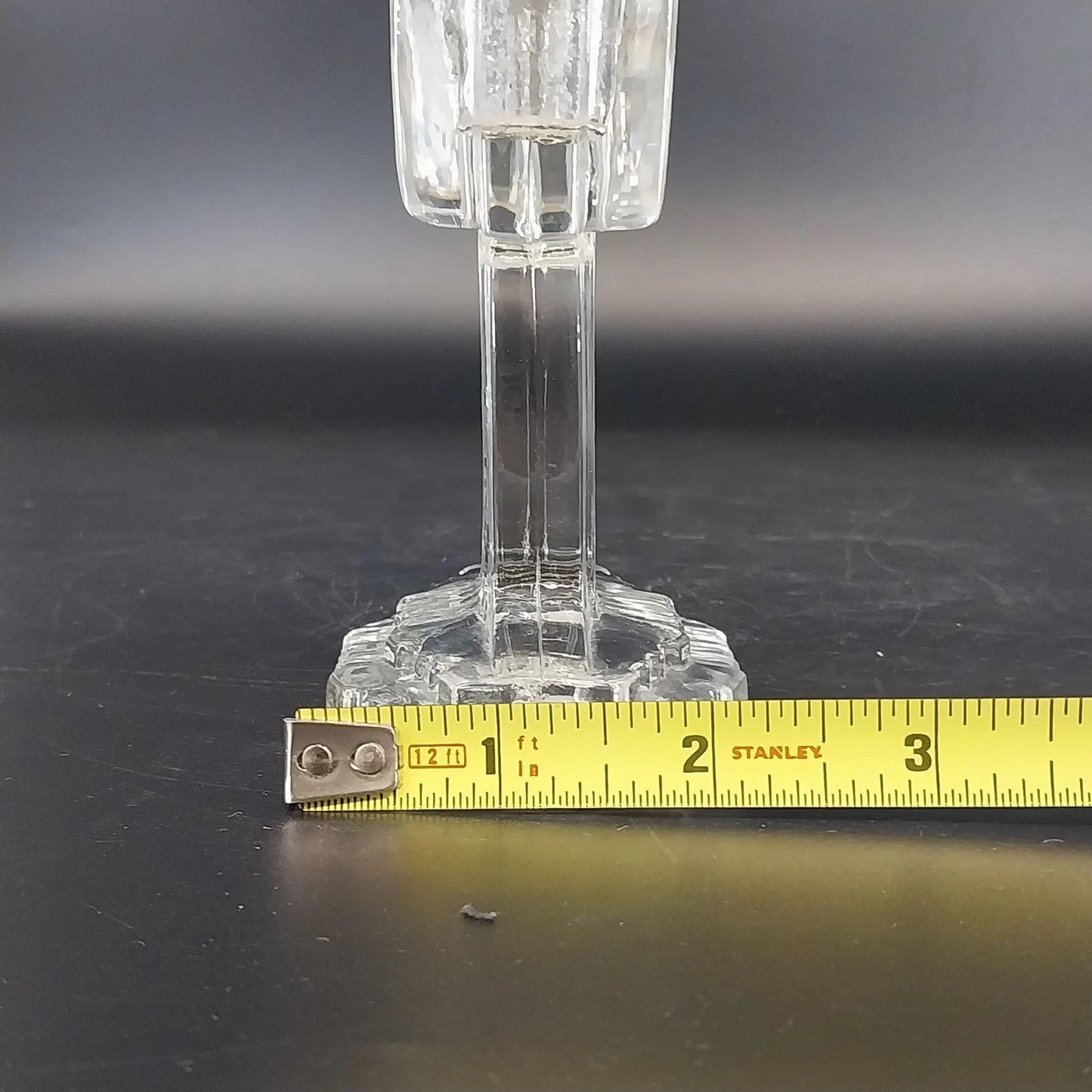 Anchor Hocking Queen Mary Clear Glass Pattern Double Candle Holder 4.5" Vintage