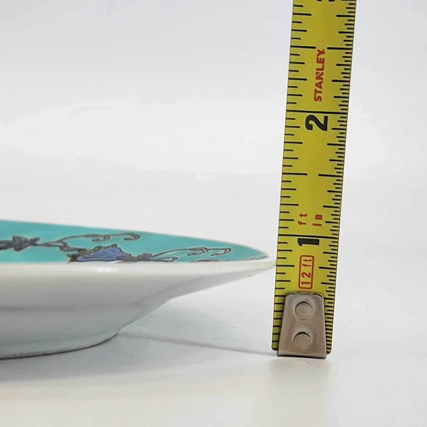 Antique Chinese Celadon Porcelain Plate 7 Inch Teal Glaze Dish