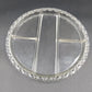 Condiment Dish Plate Divided Five Section Part Clear Glass Bubble Edge 11.25"
