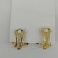 Christmas Tree Clip On Earrings Green Gold Tone Rhinestone Vintage Holiday 1990s