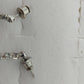 Clear Crystal Princess Cut Square Dangle Earrings Silver Tone Linear Drop