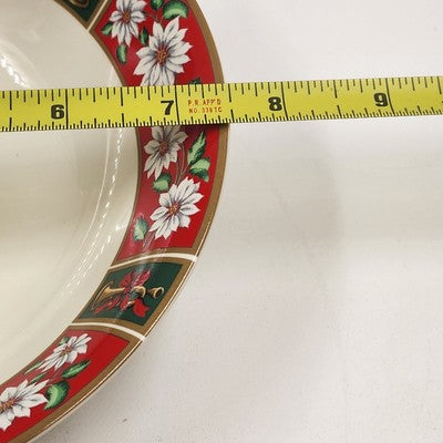 Set of 4 Charlton Hall Classic Tradition Christmas Soup Bowls 7.5" Porcelain