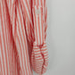 Velvet Heart Women's Peach White Striped Button Down Blouse Roll Tab Sleeve XL