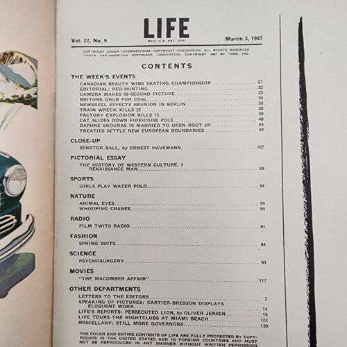 Life Magazine March 3 1947 History of Western Culture Renaissance Man Vintage
