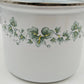 Corelle Coordinates Lincoware Callaway Enamel Mini Stock Pot with Glass Lid – 5" Vintage Green Ivy Design