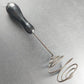 Spiral Metal Masher Wisk Vintage Metal Black Wood Handle Egg Beater Kitchen Tool