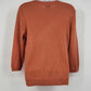 Talbots Petites Women's MP Orange 100% Cashmere Crewneck Sweater Pullover Ribbed