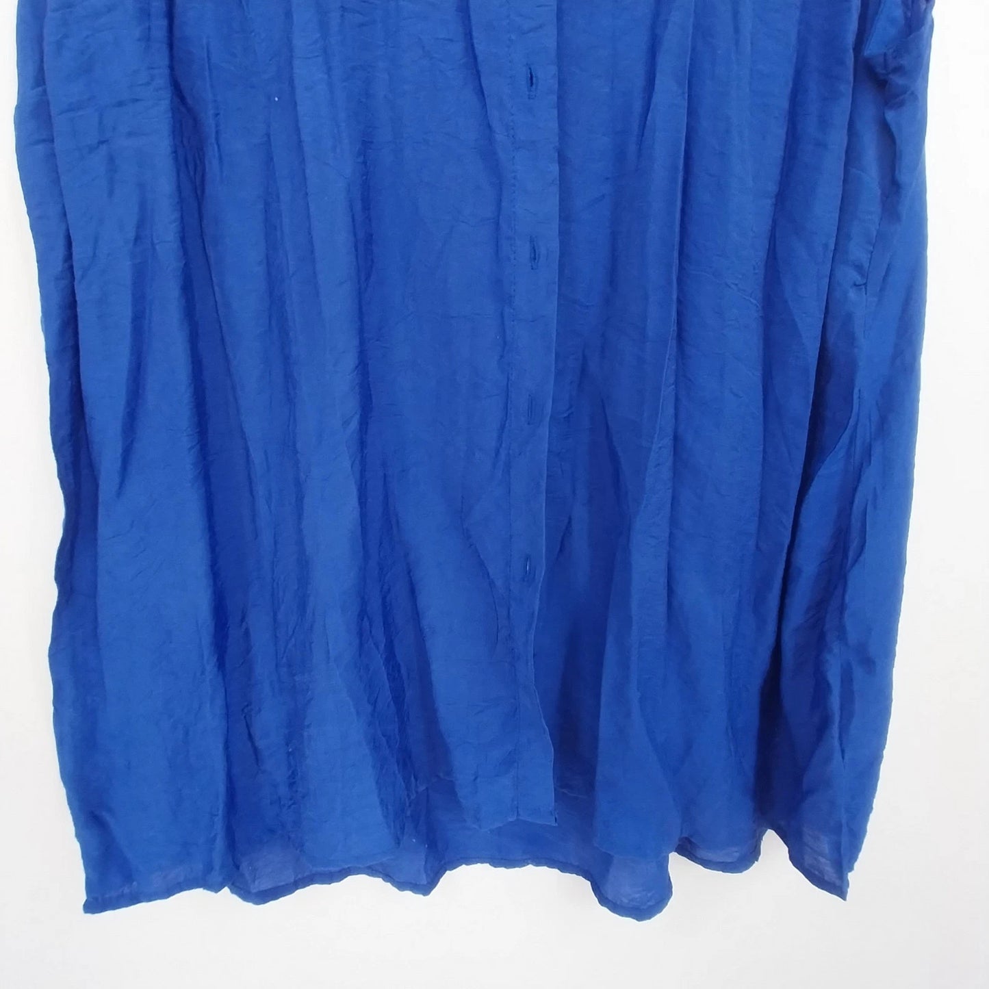 Roz & Ali Royal Blue Sleeveless Blouse Women 1X Collared Button Front China