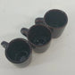 Pacific Japan MINIATURE Coffee Cups Set 4 Red Clay Brown Glaze Earthenware Mugs