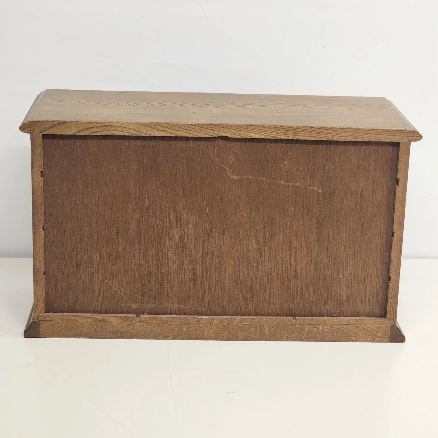 Prestige Wood Jewelry Box Cabinet 11 Drawer Louvered Doors Felt Lined 17"