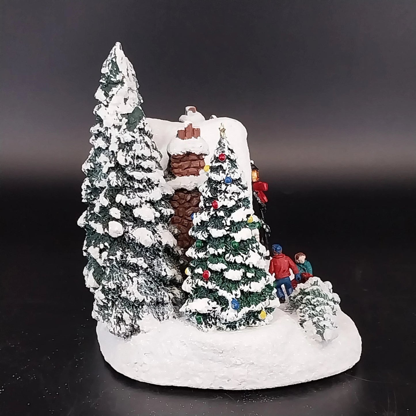 Thomas Kinkade Country Christmas Homecoming Cottage Lighted