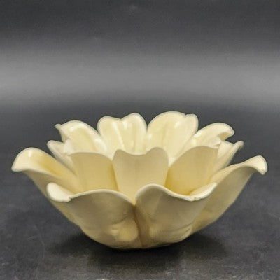Studio Art Flower Figurine Glossy Porcelain Handmade Decor Marked Ceramic