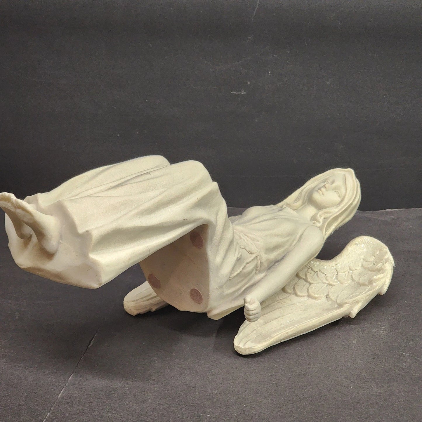 White Resin Angel Shelf Sitter Statue Indoor Outdoor Garden Decor