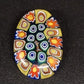 Oval Murano Glass Style Circles Multicolor Floral & Circles Brooch Lapel Pin