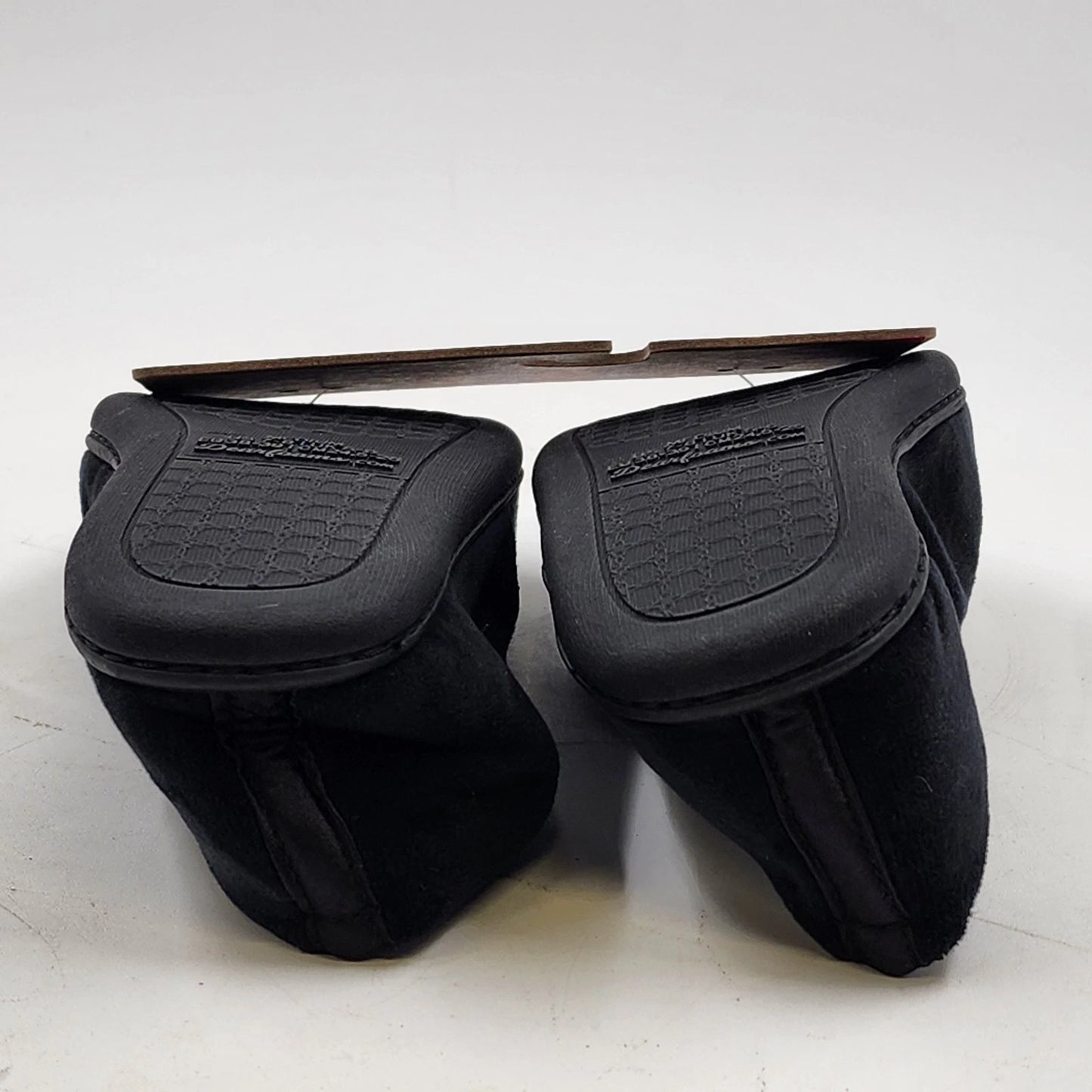 Dearfoams Women's Rebecca Slippers Medium Microfiber Velour Closed Back Black