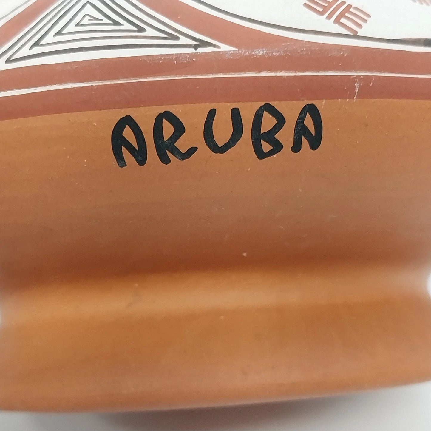 Quíbor Lara Venezuela Terracotta Vase Geometric Aruba 6.75" Vintage Chipped