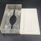Clear Acrylic Lucite Tissue Box Cover Starburst Diamond 10.5" White Base MCM Vtg