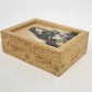 Gemstone Dust Powder Painting Wood Trinket Jewelry Box 4.5" Bani Thani India Vtg