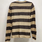 La Redoute Essentiels Striped Sweater Size 14/16 Beige Brown Button Front Macau