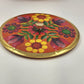 Footed Metal Floral Tin with Lid Vintage Western Germany Mavis Fricke & Nacke