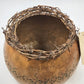 Sun Dried Gourd Bowl Carved Floral The Wild Gourd Studio Lacy Vine Rim 10"x7.5"h