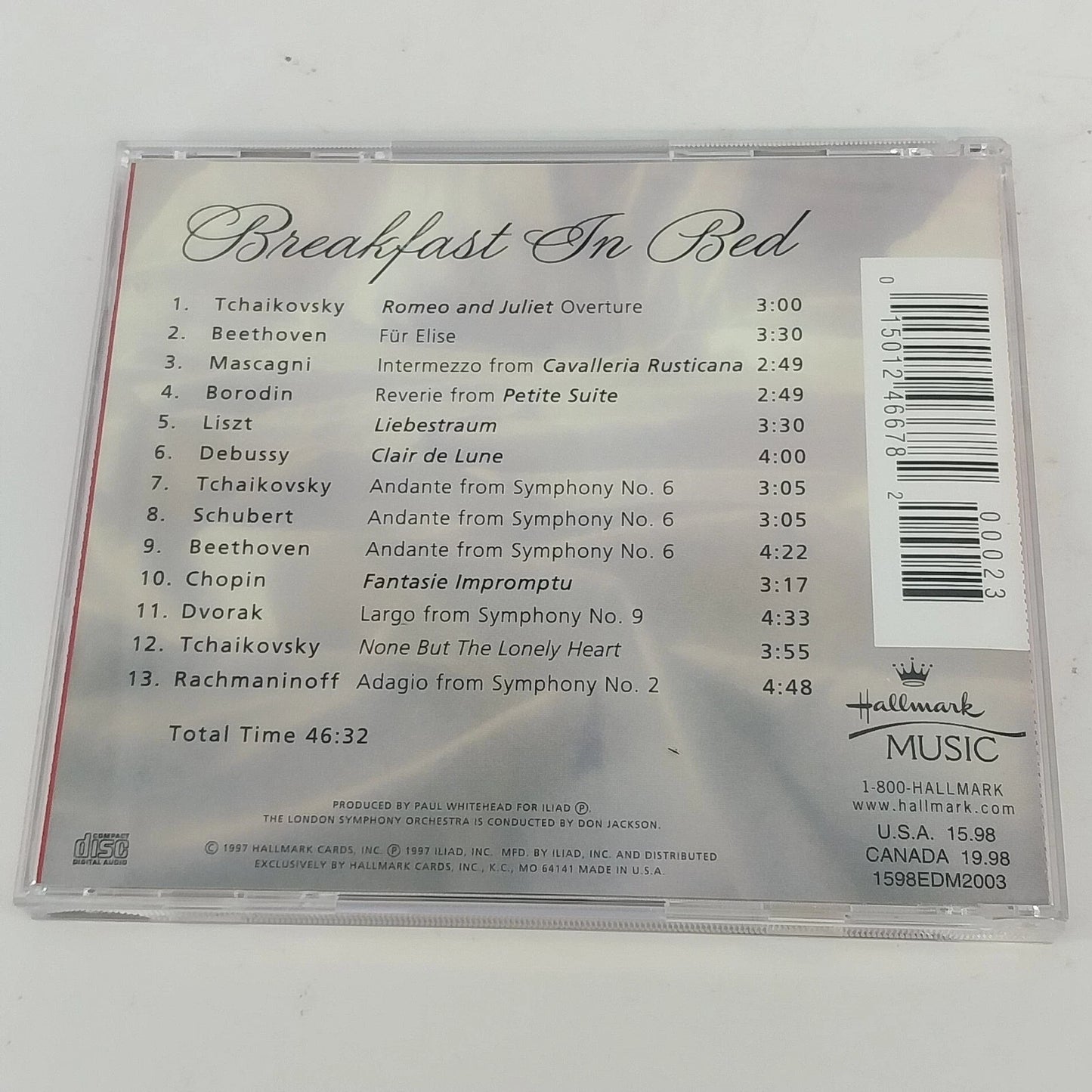 Hallmark Music Breakfast In Bed CD 1997 Classical Collection Romantic Favorites