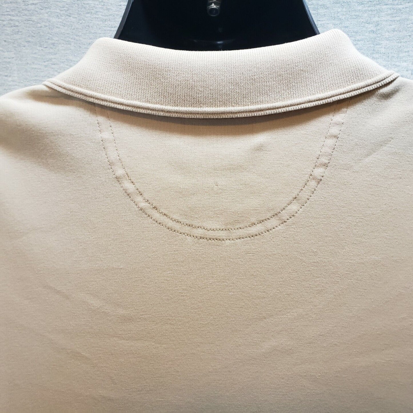 Van Heusen Men's Short Sleeve Polo Rugby Shirt Size XL Beige 100% Cotton