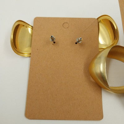 Set of Two Pair Large Gold Tone Pierced Earrings Chunky Hoop & Teardrop Shaped