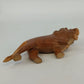 Hand Carved Wood Lion Sculpture Roaring African Folk Art Figure 9" Vintage
