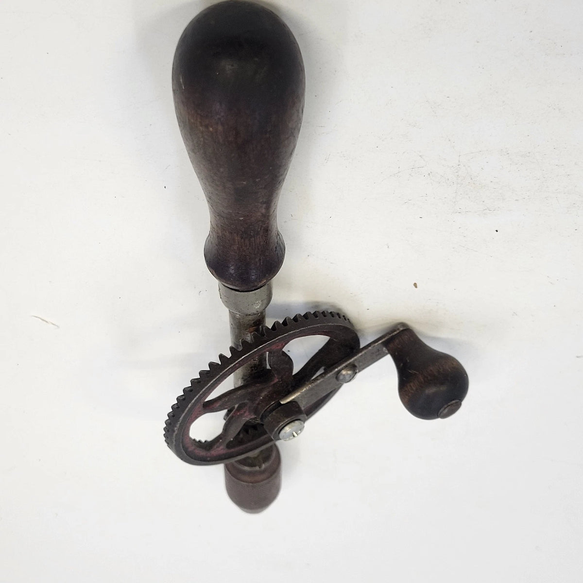 Millers Falls No. 94 Egg Beater Hand Drill 11" Wood Handle Rotary Drill Vtg USA
