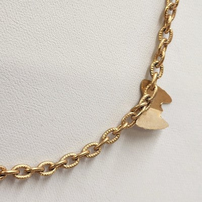 Sarah Coventry Gold Tone Chain with Butterflies Charm Refined Necklace 26"