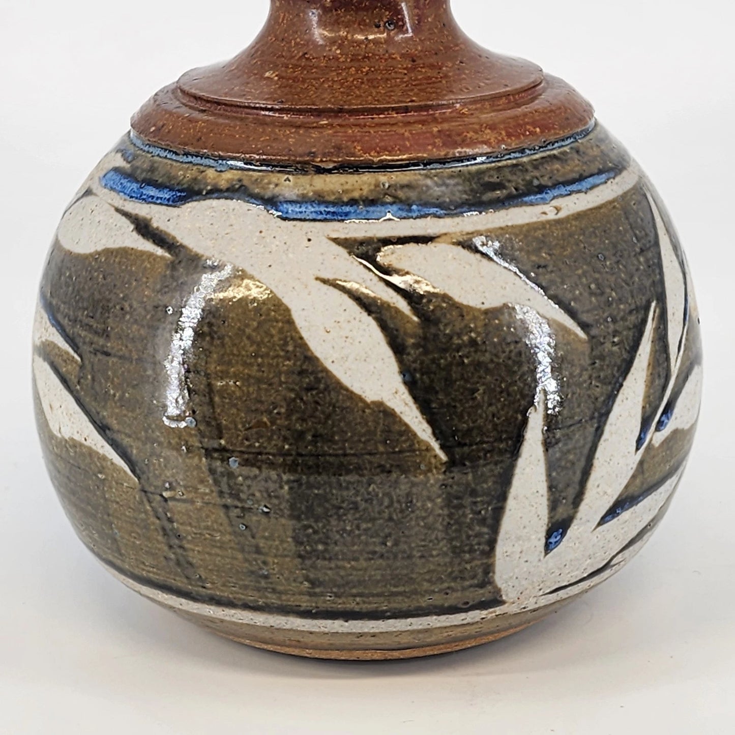 Art Pottery Bud Vase 4.5" Signed Brush Creek Handcrafted Glazed Bottle Figurine