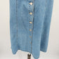 Cherokee Denim Mini Dress L Button Front Sleeveless Skater Blue