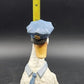 Enesco Policeman White Duck Goose Figurine 7" w Cap & Tie Porcelain 1986 Mexico