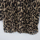 Xtaren Women's Leopard Print Sheer Pleated Mini Shirt Dress Long Sleeve Small