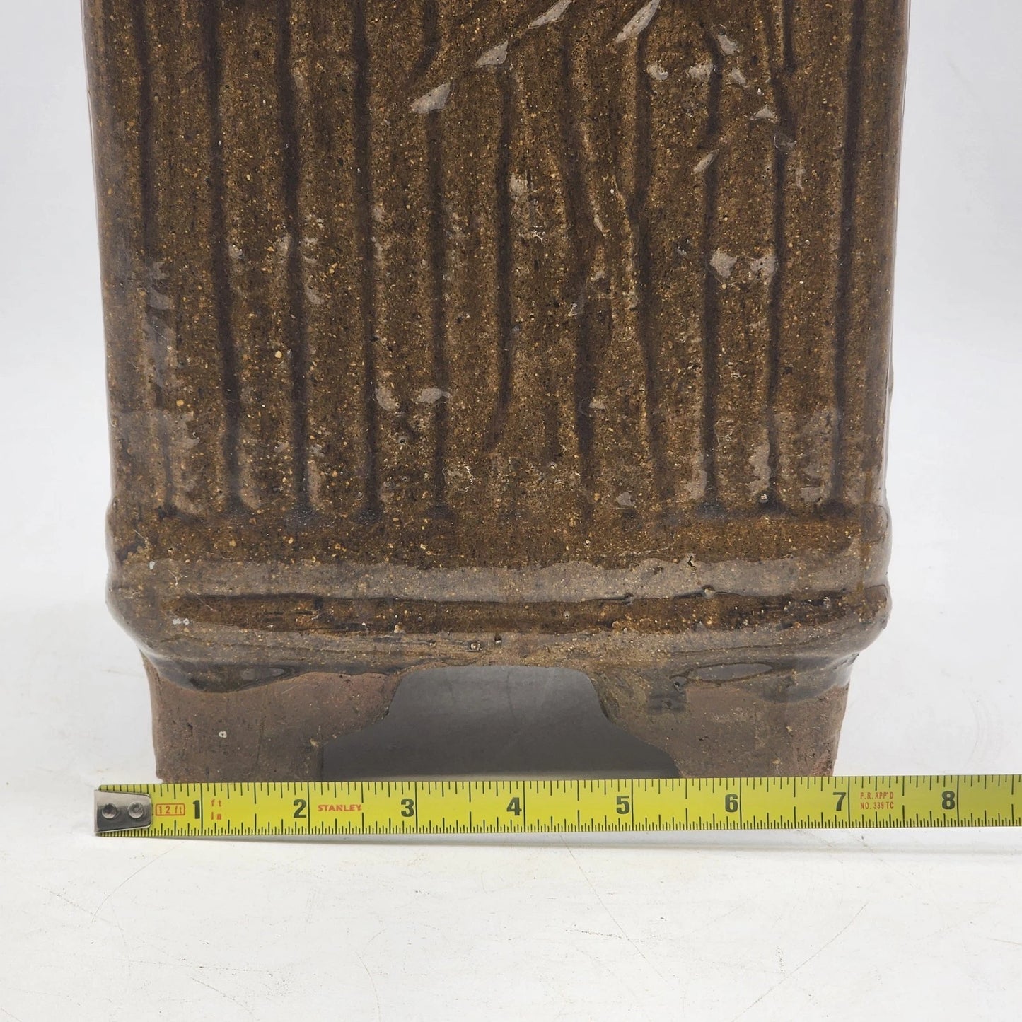 Terracotta Pottery Umbrella Stand 21" Tall Hand Painted Glazed Garden Planter