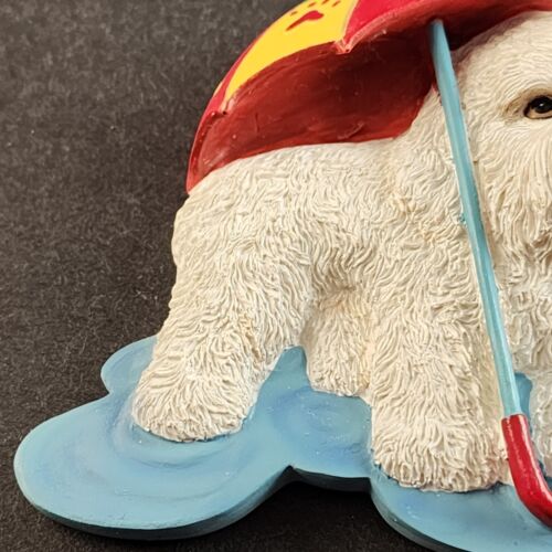 Bichon Frise Refrigerator Magnet Rainy Wet Day Dog Figurine Willabee Ward MBI