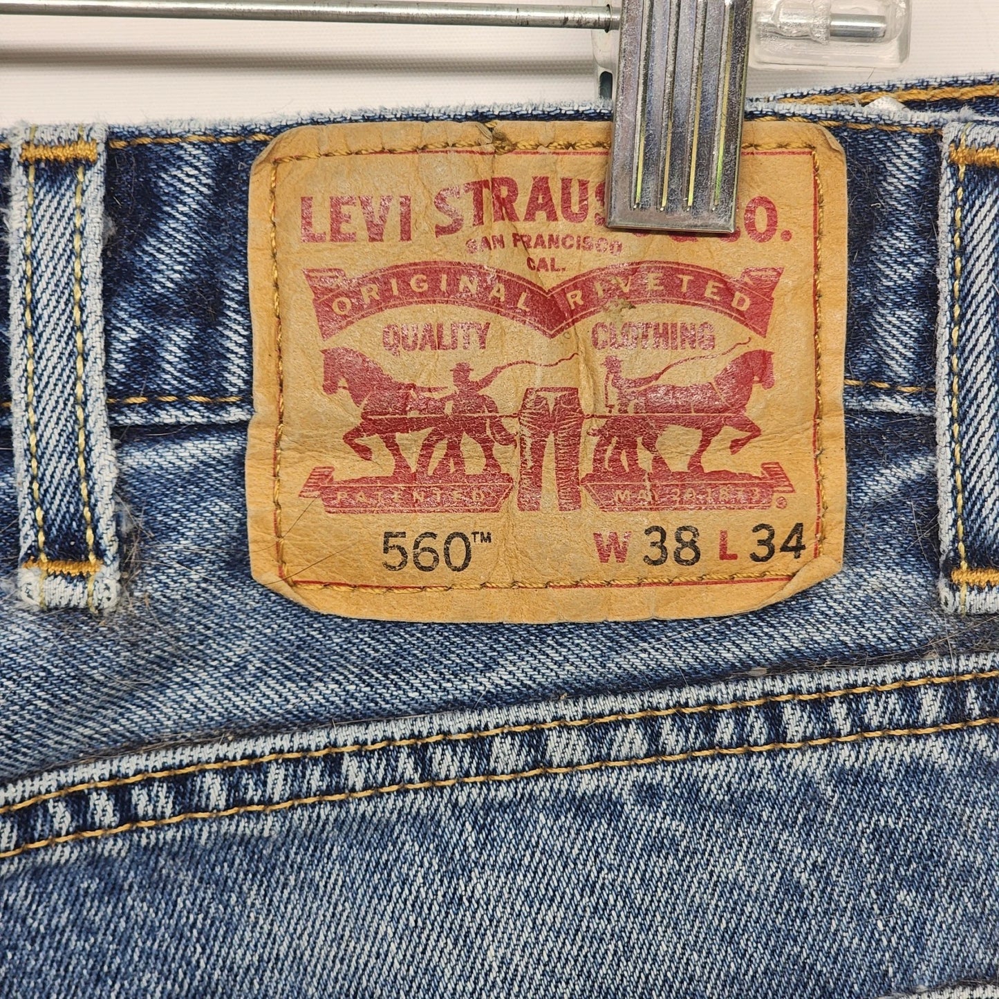 Levi's 560 Tapered Loose Jeans Men's 38x34 Light Wash Denim Comfort Discontinued