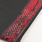 Lancome Black w Red Trim Croc Detail Cosmetic Bag Purse 9" x 4.5" Zipper Closure