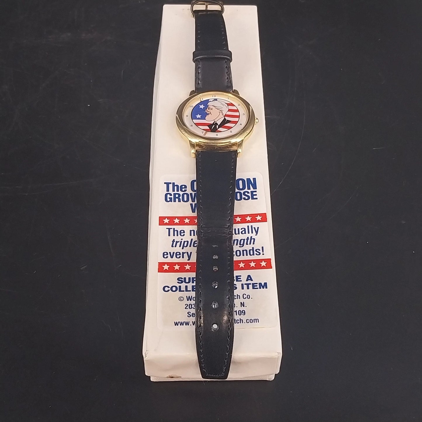 Bill Clinton Growing Nose Mystery Dial Watch Political Parody