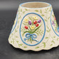 Ceramic Candle Large Jar 4.75" Shade Pastels Blue Pink Yellow Flowers Decor PAC
