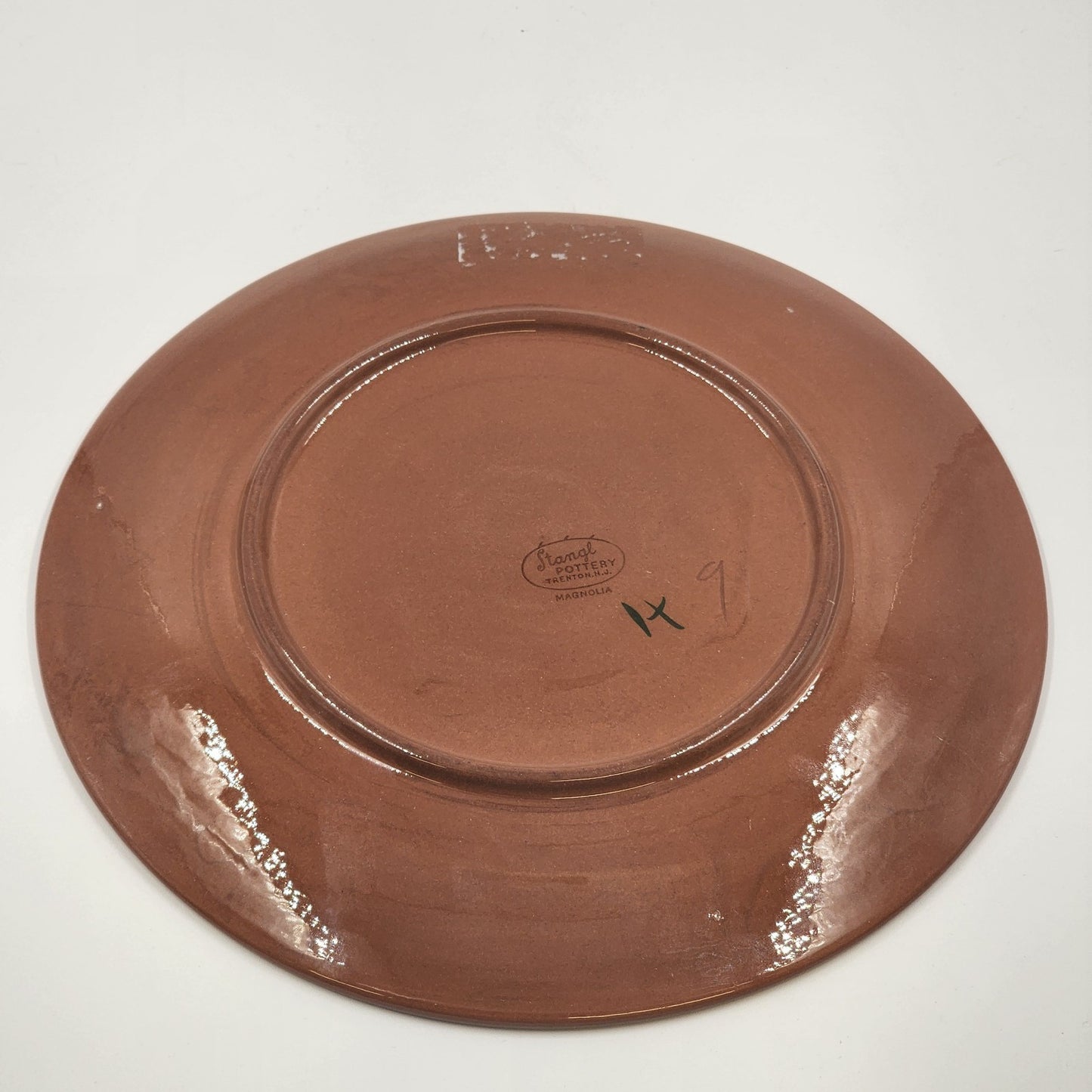 Magnolia 10" Dinner Plate by Stangl Pottery Vintage Trenton NJ Dark Red Flowers