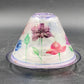 Yankee Candle Shade & Underplate Large Jar Purple Crackle Glass Floral Design