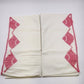 Queen Size Linen Bed Pillow Cases Hand Crocheted Pink Turn of the Century 32.5"
